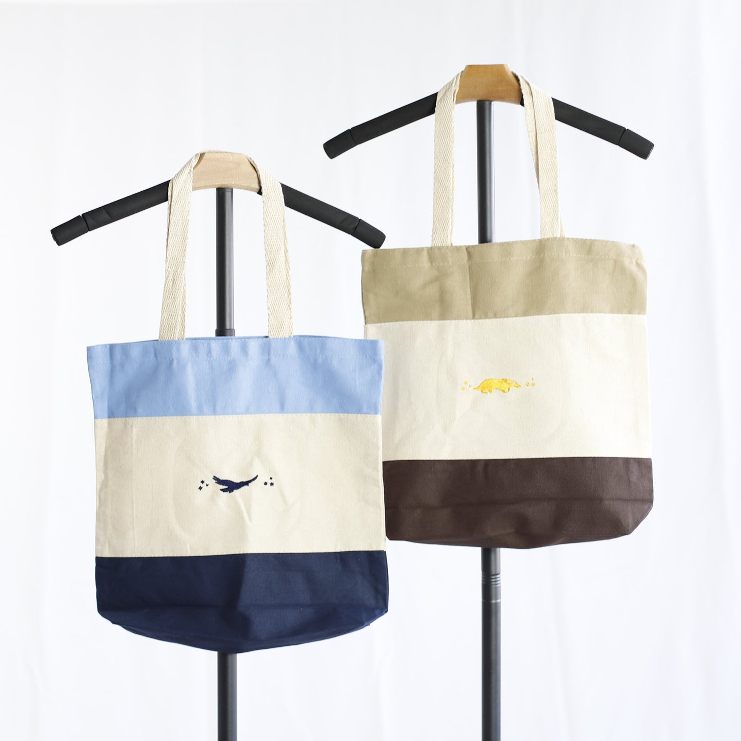 Embroidered House Tote Bag - Open Top